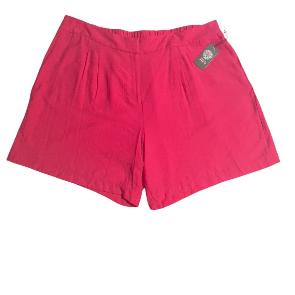 Vince Camuto Summer Heat Shorts Size‎ 20W Geranium Pink Crepe Flowy Relaxed NEW
